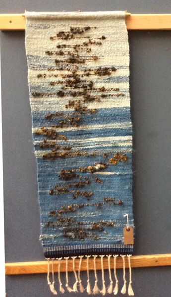 “Rippling Waters”                       Hand-spun Natural Fibres dyed with Indigo
