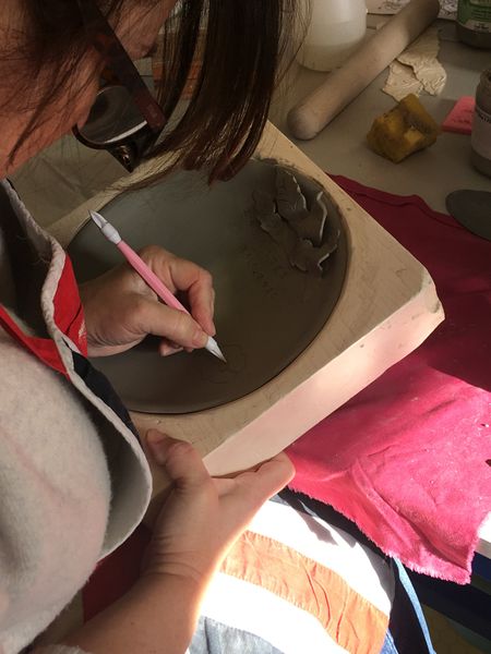 decorating a press moulded bowl