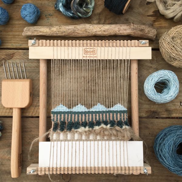 Blue indigo on the loom