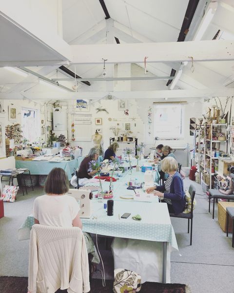 Dawn Ireland Textile Artists studio where the embroidery classes are run. 