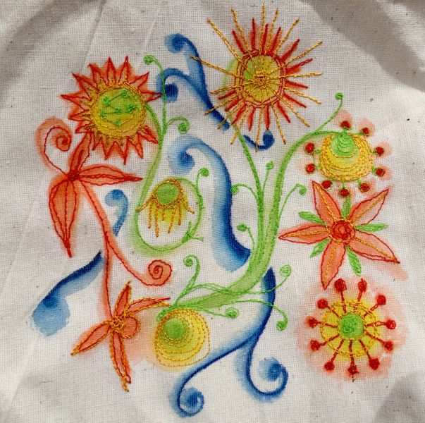 Beautiful embroidery &amp; ink tense made by Jenny 