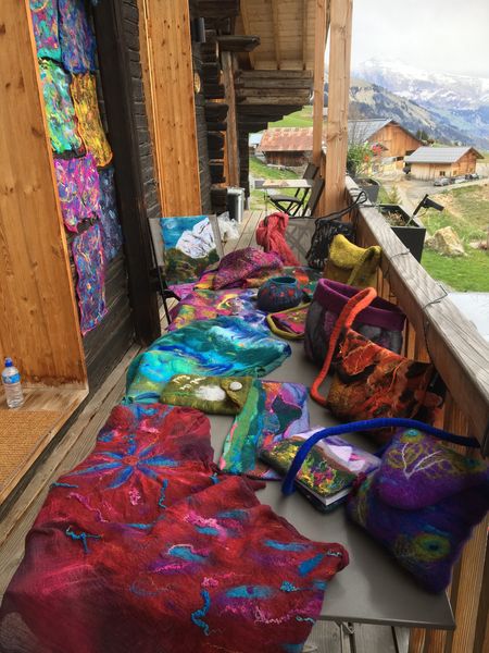 Students' works on French Alps Felting holiday