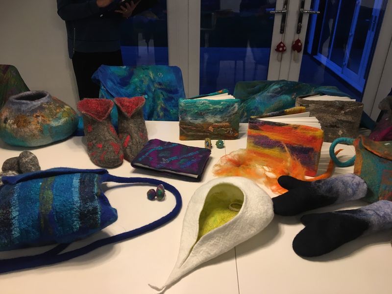 Sample of students' work on Felt holiday October 2018