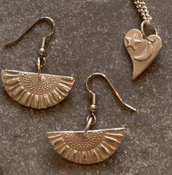 Earrings and pendant made by Marge. 16th July 2020