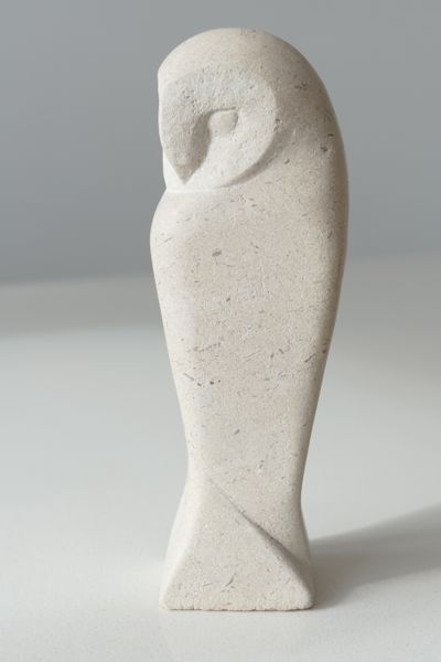 Limestone owl stone carving project 