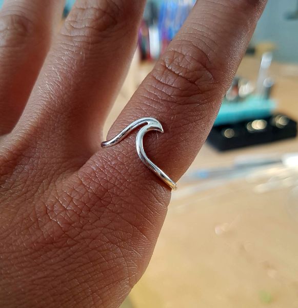 silver wave ring
