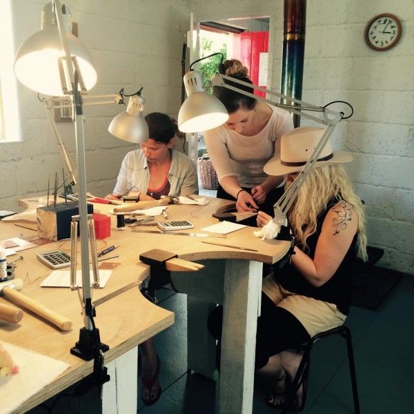 Silver Ring making Workshop in progress 