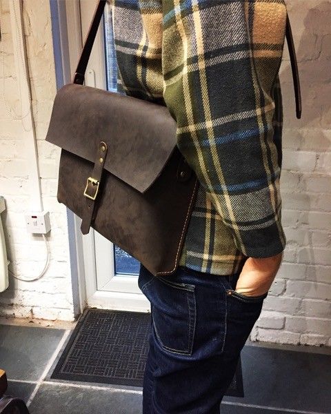 Messenger Bag with distressed leather