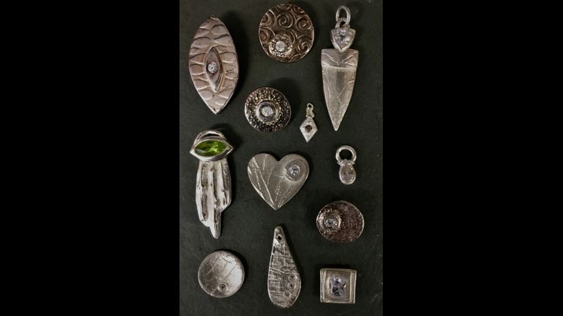 Silver Clay Stone Setting Examples 