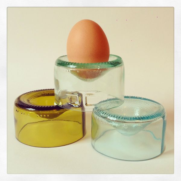Glass Bottle Egg Cups