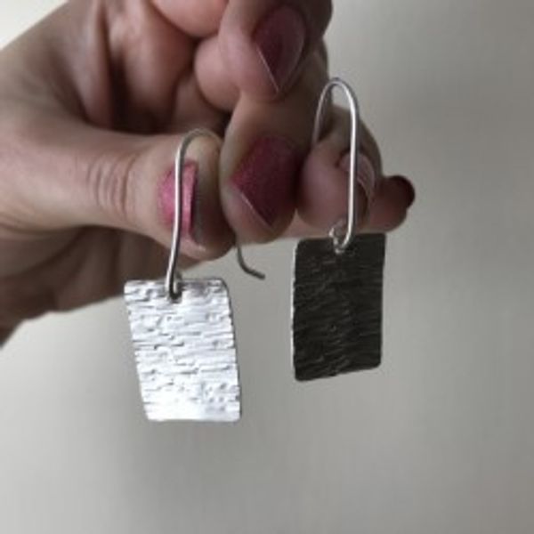 Hammered Silver Earrings