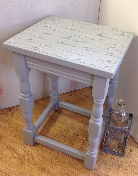 FMPs Little Lamb, with Fresco and Stencilling on Small table