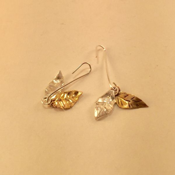 Argentium & 9ct gold earrings.