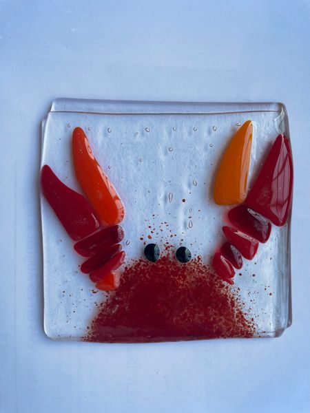 Fused Glass Tile with Crab design