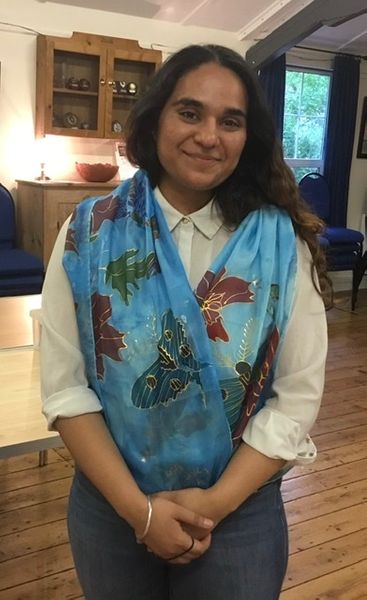 Ankita designed this beautiful silk scarf herself. 