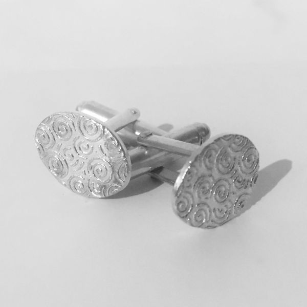 Soldered silver clay cufflinks