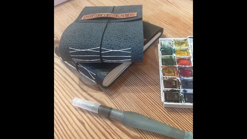 Bookbinding and sketching workshop at The Arienas Collective in Edinburgh