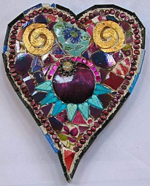 Students work - made using china, jewellery, freshwater pearls, shells.