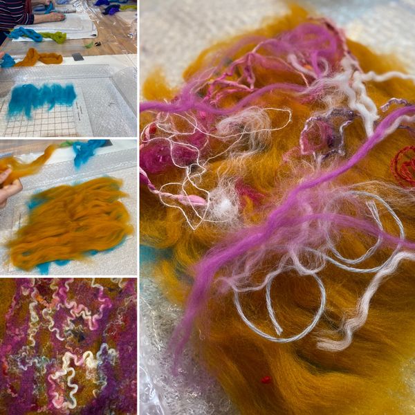 Journer from laying out the Fibres to Felted Fabric!