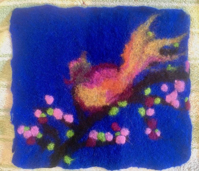 Emma C's beautiful finished felt bird image