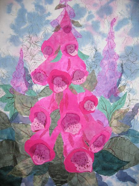 Foxgloves -free machining and applique