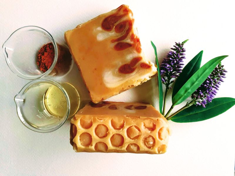 Honey and turmeric natural soap