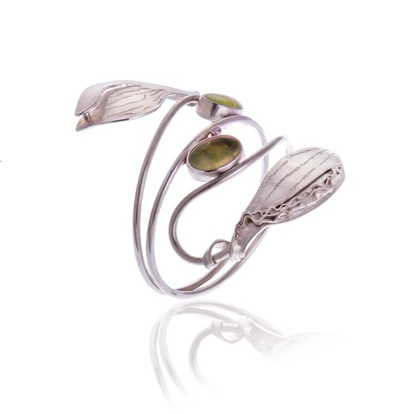Silver gem set bracelet by Carole Hague, 2020