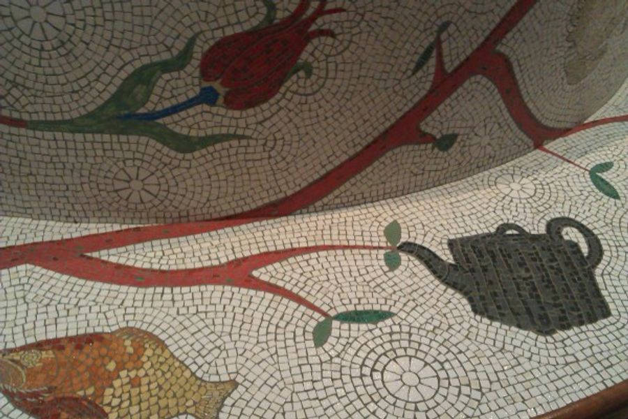 Weston Park museum mosaic seat