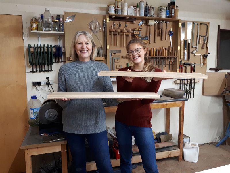 Allie's surprise birthday present for her Mum; a day's woodwork training.