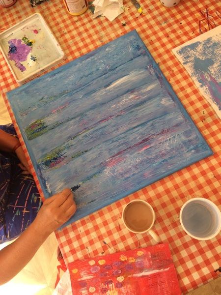 Abstract acrylic workshop in my studio in Gainsborough