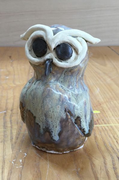 Owl made by a beginner student after 6 weeks of coming to 2 hour sessions