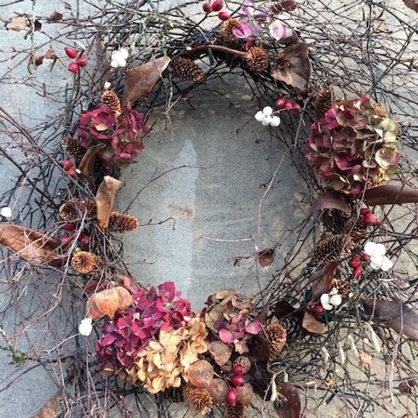 Natural Christmas Wreath with Cowshed Creative in the Lake District