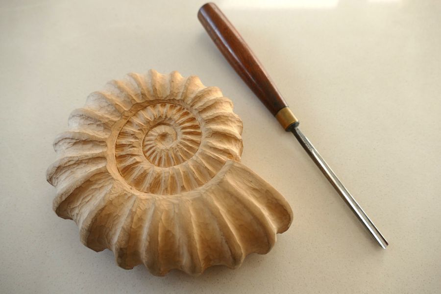 ammonite wood carving example