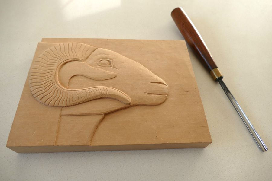 Egyptian ram wood carving example