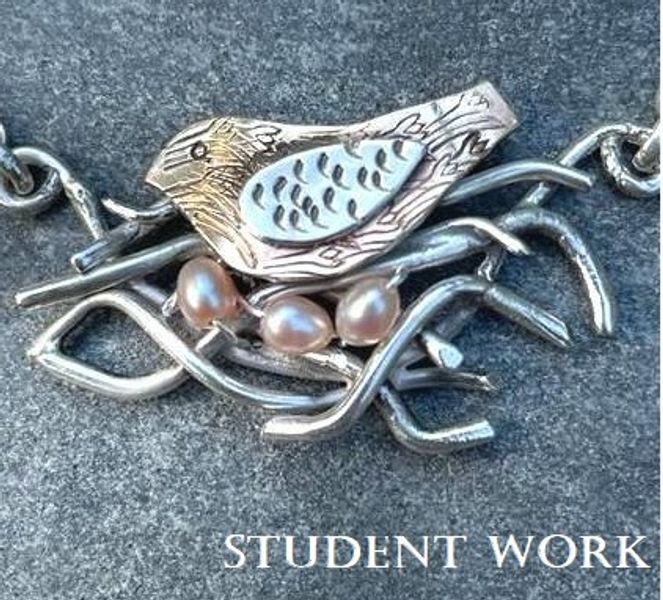 examples of Student work from 2 day Silver Jewellery course 'a Quirky Workshop' nr Ullswater & the Eden Valley, Cumbria and the Lake District.