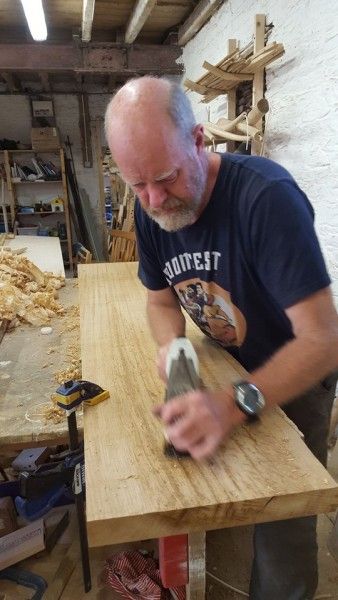 Hand planing the table top