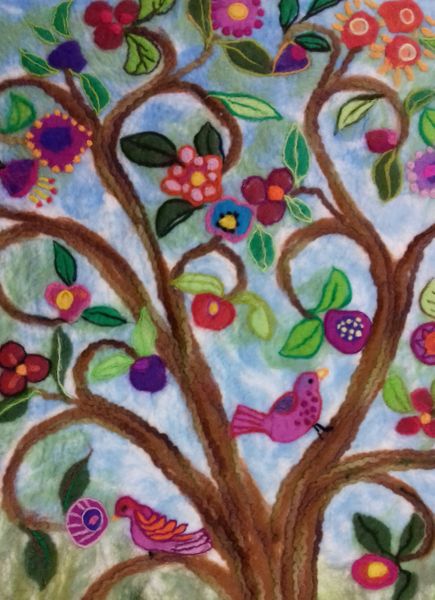 detail from Tree of life blanket.