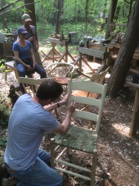 Students on chair making course