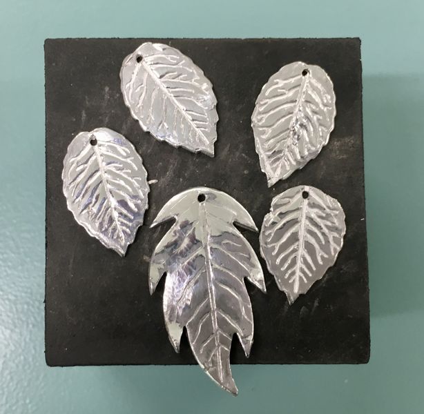 A handful of silver leaves fresh from the kiln  Art clay silver, Precious metal  clay jewelry, Precious metal clay