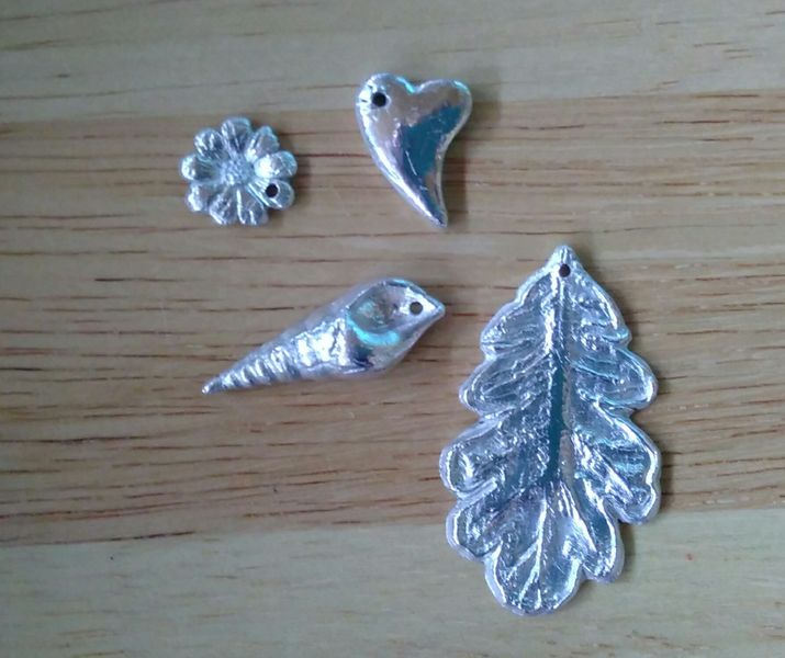 A handful of silver leaves fresh from the kiln  Art clay silver, Precious  metal clay jewelry, Precious metal clay