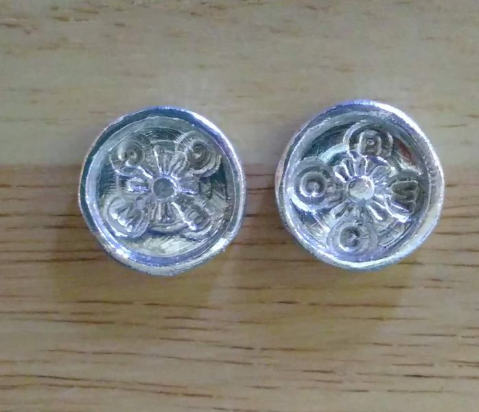 Cufflinks made during a Dad and Daughter class