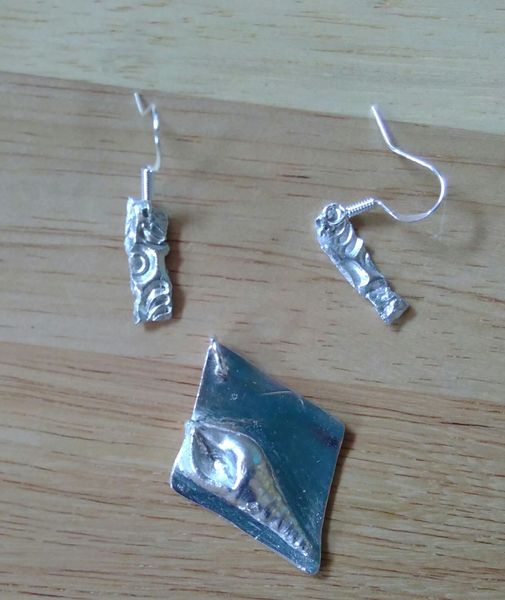 Student's work silver clay beginner's class