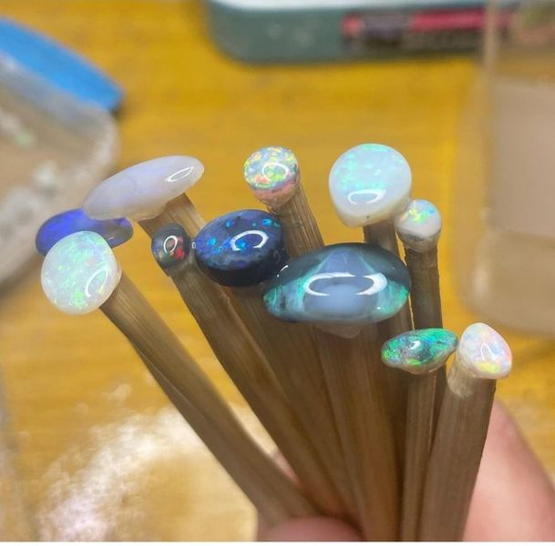 When I saw this picture posted, it gladdened my heart. These opals were cut recently by a student who took this lesson last year! ......check out the mirror finishes... ??