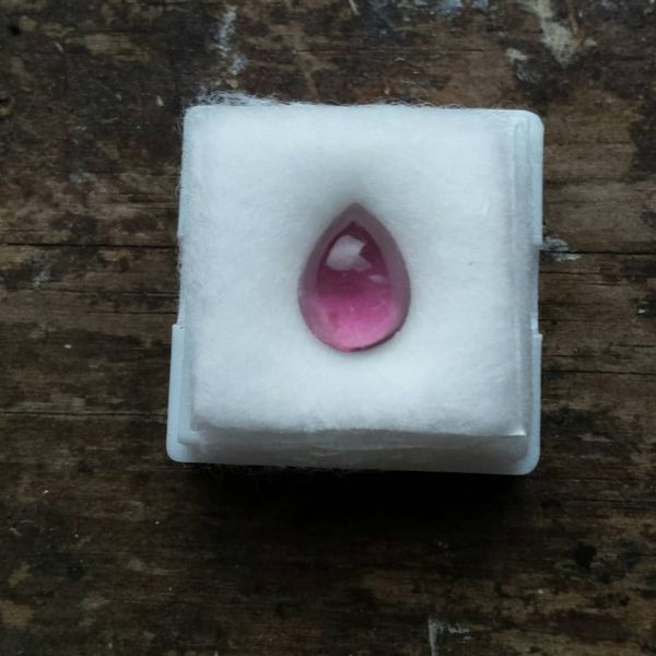 Pink tourmaline teardrop cabochon