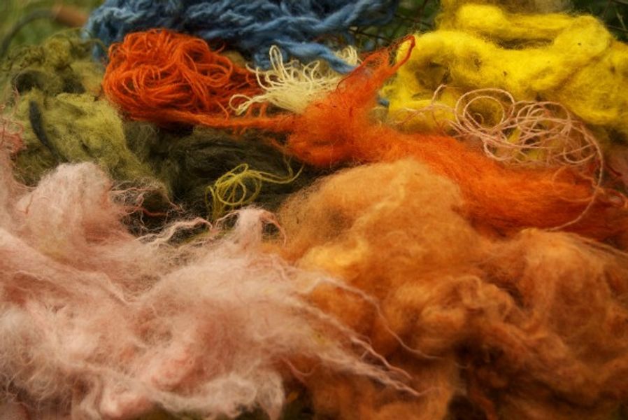 Naturally dyed fleece, Hand-Spinning Course, Wild Rose Escapes, Highlands, Scotland