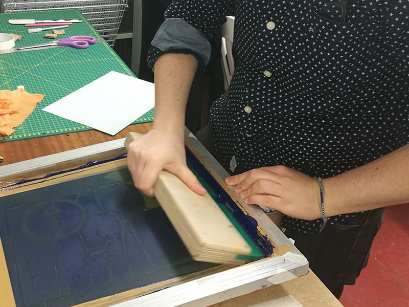 Using paper stencils is a perfect introduction to screen printing for beginners at The Arienas Collective