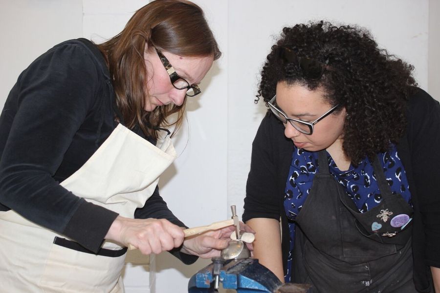 Pewter spoon making