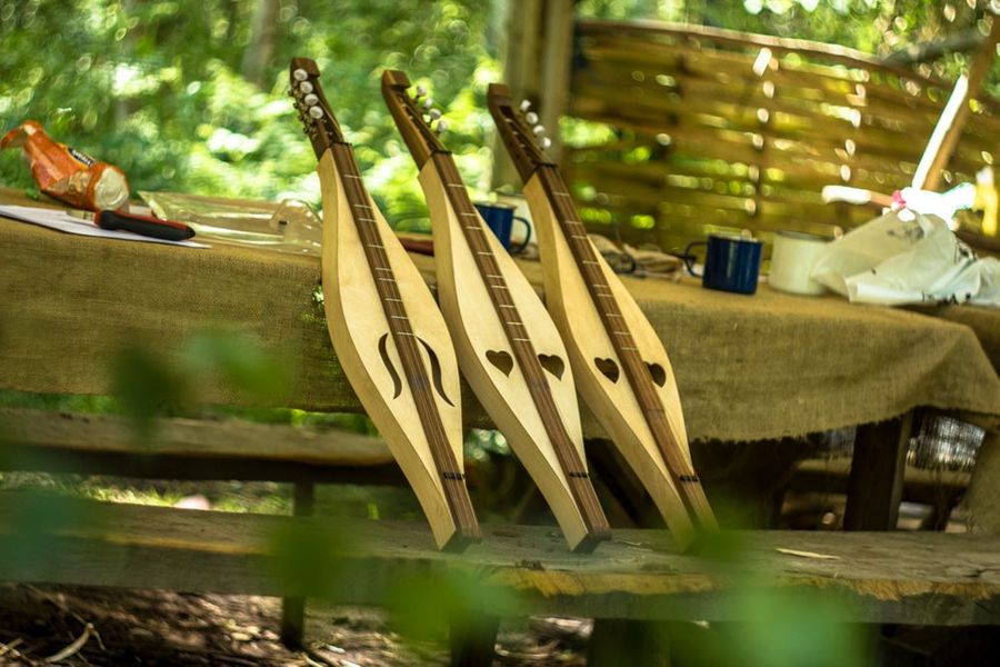 Dulcimer cigar box guitar at Greenwood Days