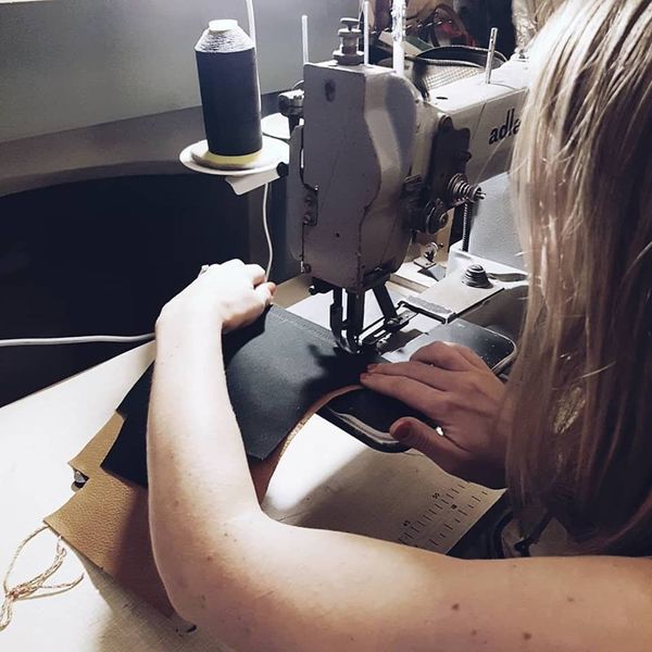 Stitching on an industrial sewing machine
