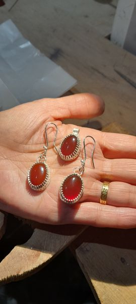 Carnelian Earring and pendant set
